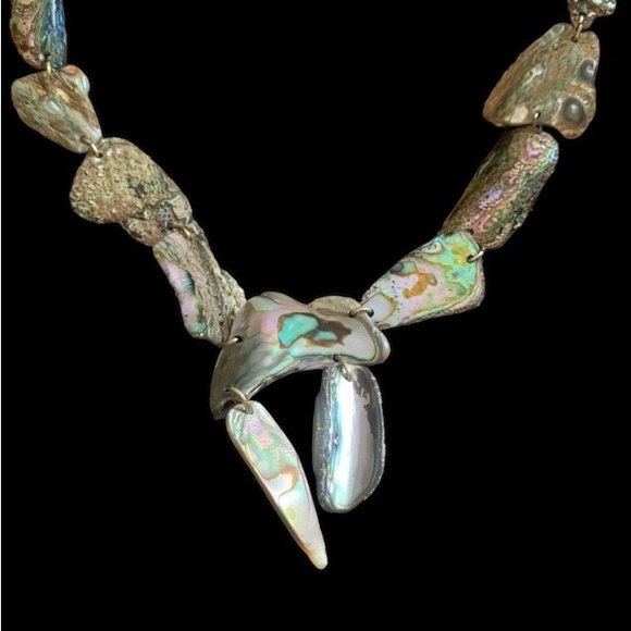Gorgeous OOAK Abalone Shell Artesian jewelry Necklace Beach Vacation - Picture 7 of 13